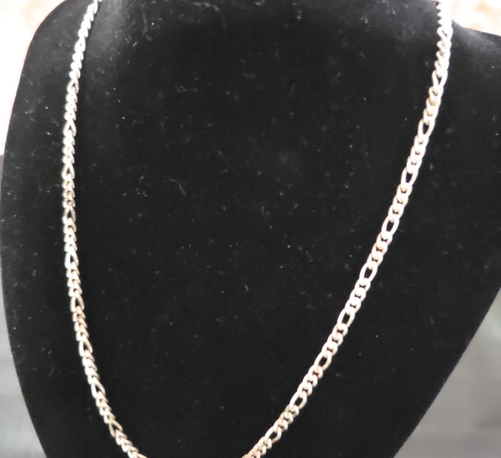 Sterling Silver Figaro Chain Necklace - Silver